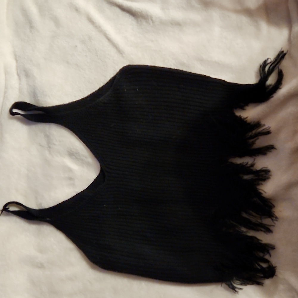 Black fuzzy crop